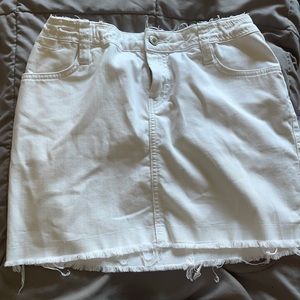 White denim shirt skirt
